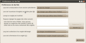 bartab conf 300x150 Test de BarTab   extension Firefox pour limiter lusage de la mémoire et du CPU