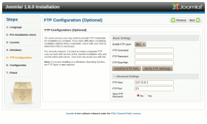 joomla 1 6 installer5 ftp 300x180 Nouveautés de Joomla 1.6   Howto dInstallation et Test