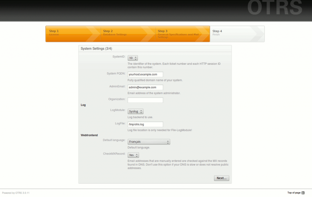 install config otrs 1024x645 Installer OTRS sur Ubuntu