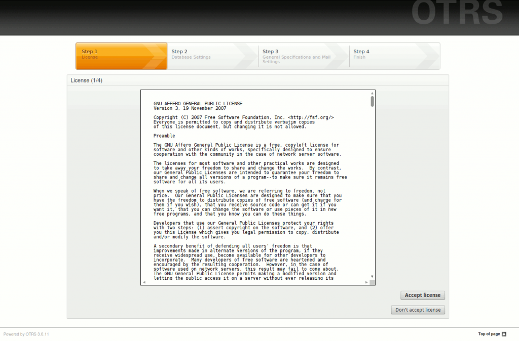 install licence 2 1024x674 Installer OTRS sur Ubuntu
